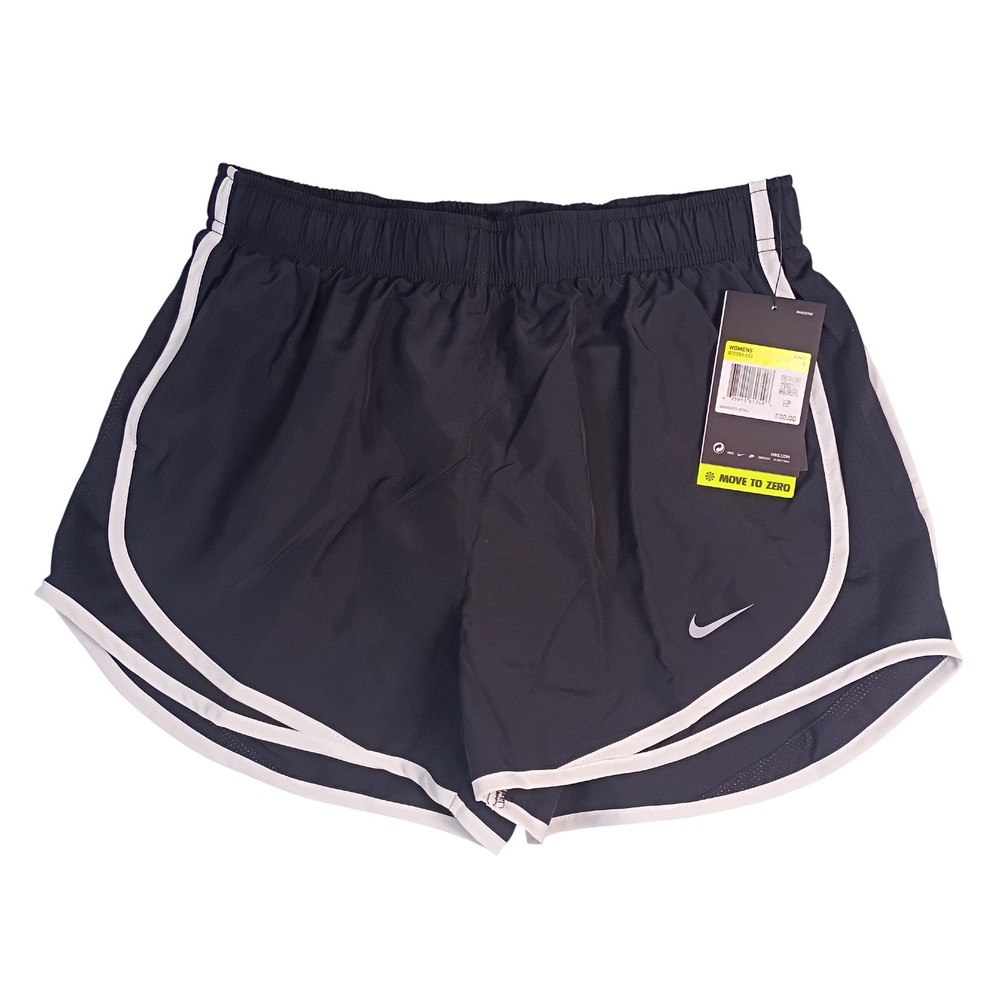 Nike Tempo Womens‎ Running Shorts Black White Dri-Fit Brief-Lined Size Small